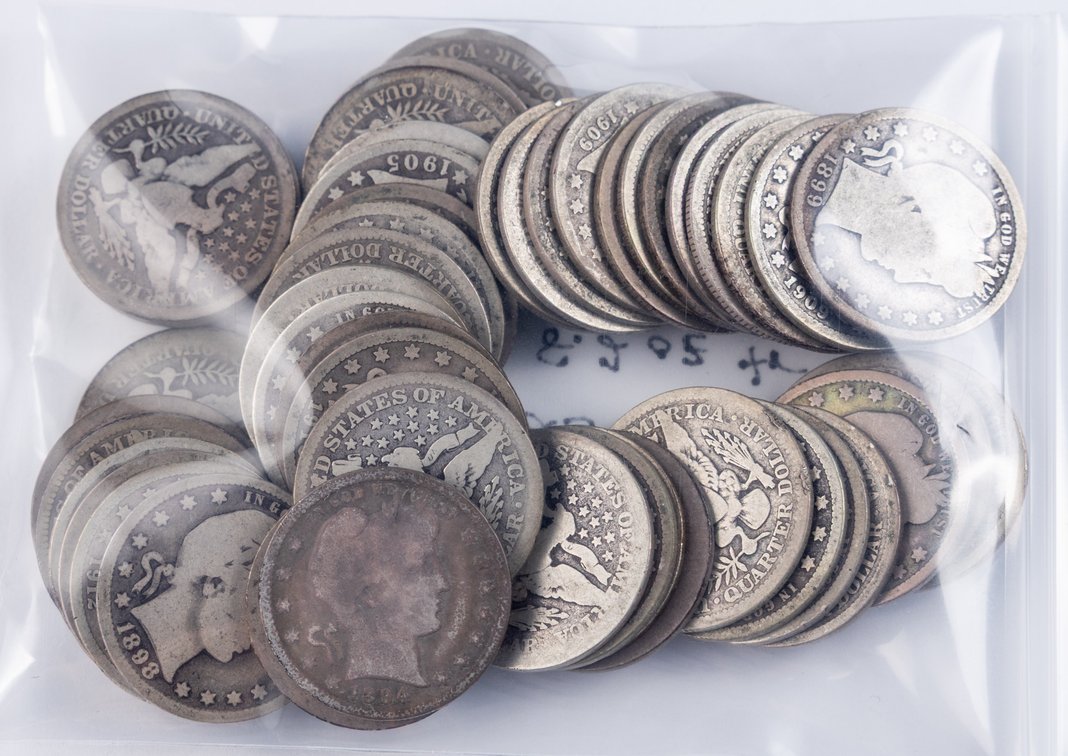 US Coin lot (50) Barber Quarters