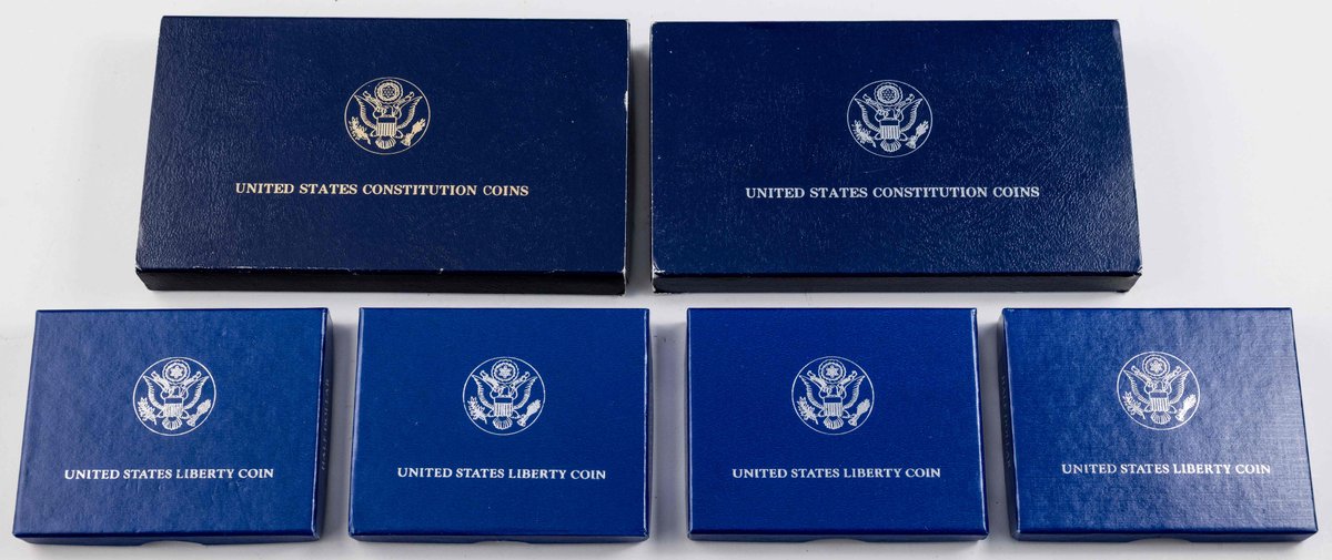 US Commemorative coin lot (6) Includes Constitution $5 gold