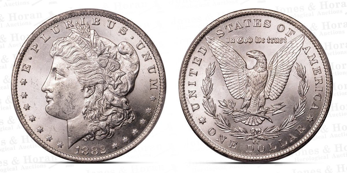 US Morgan Silver Dollar, 1882-CC, PCGS UNC Detail