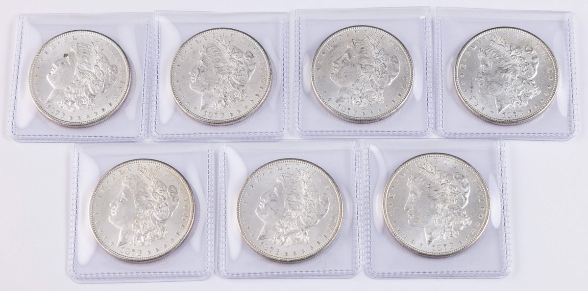 US coin lot (7) Morgan Dollars, 1878-S