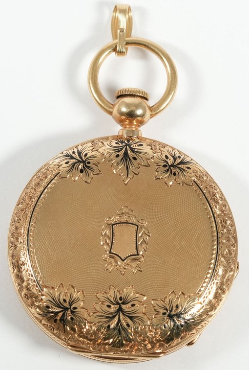 Tissot & Co, pendant watch, 44mm, 14K HC w/enamel