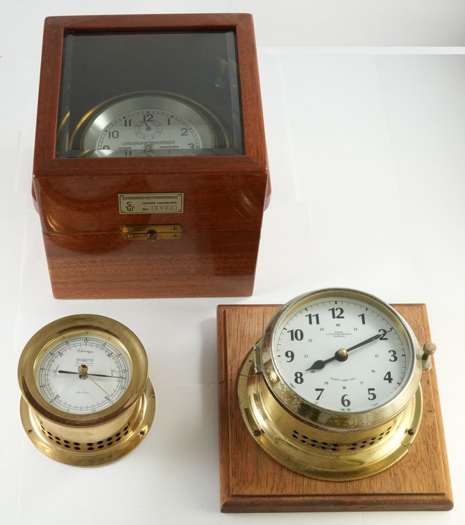Lot (3) Wempe, includes marine chronometer which runs