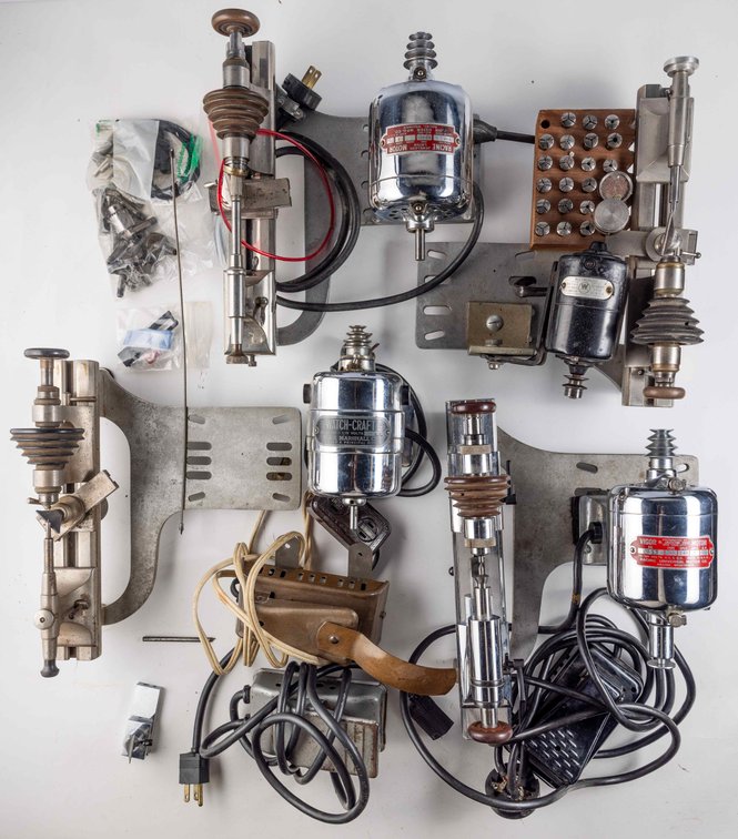 Four watchmaker's lathes w/running motors
