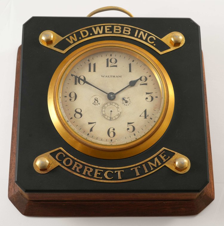 Waltham, "Correct Time" 8-day jeweler's counter top clock