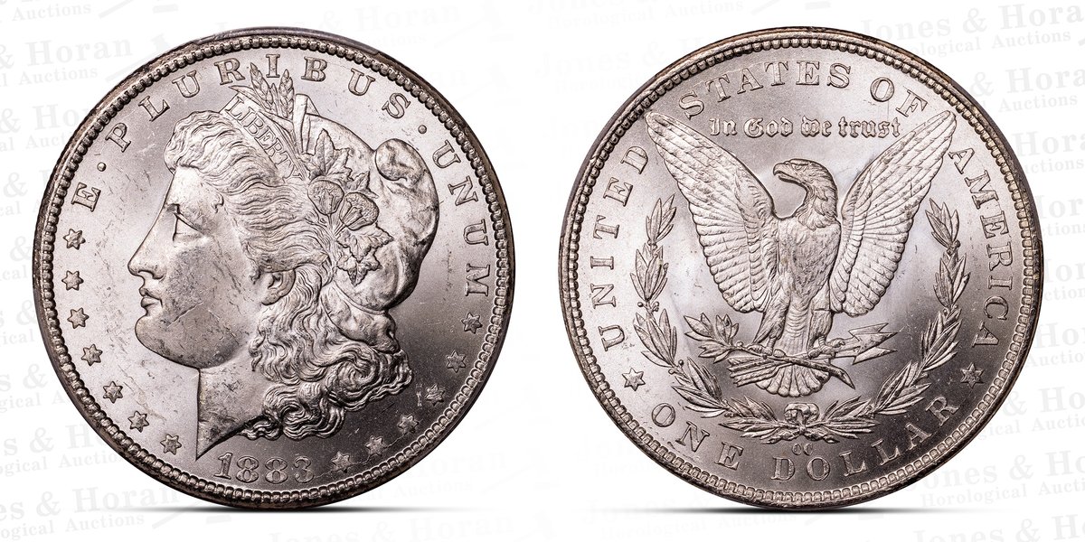 US Morgan Silver Dollar, 1883-CC, PCGS MS62