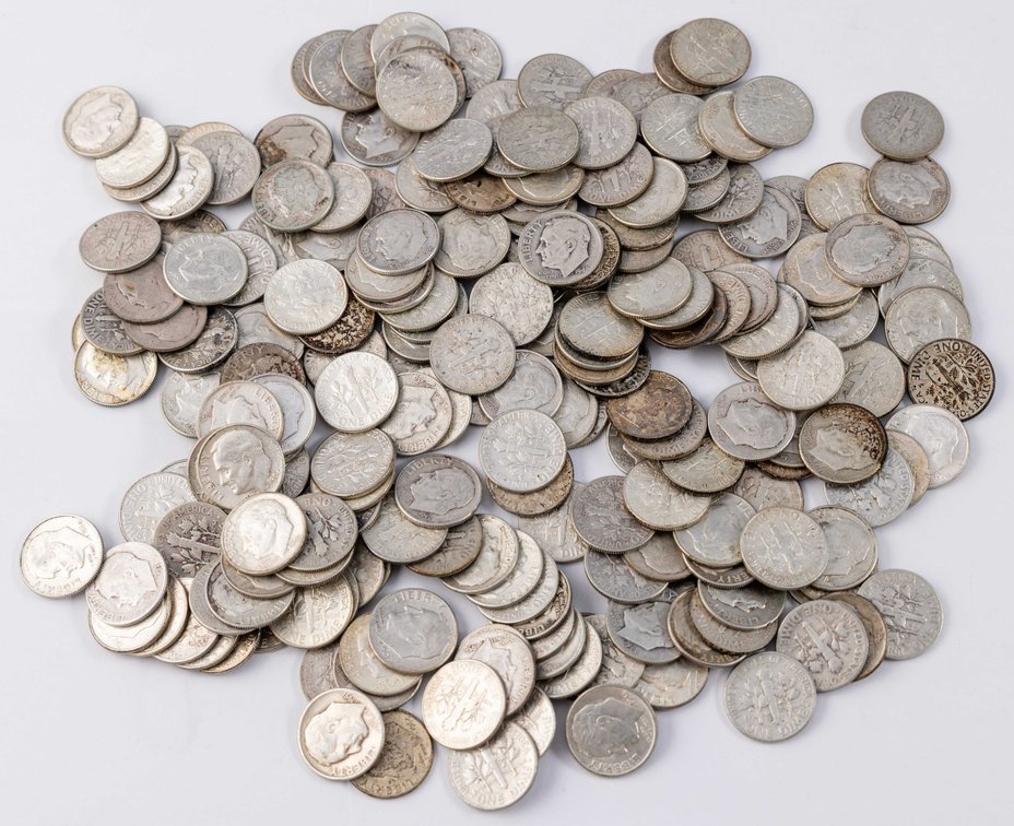 US Coin lot (220) Roosevelt silver dimes