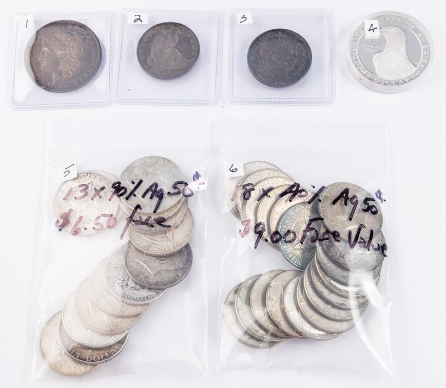 US Coin lot (6) Assorted silver issues
