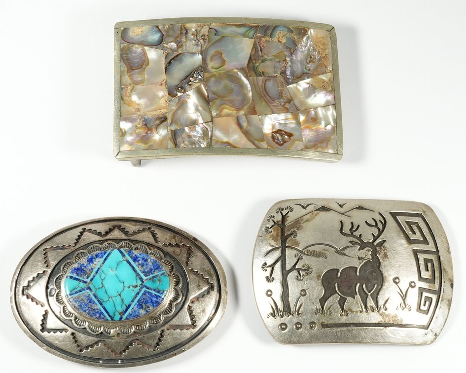 Accessories Lot (3) Native American belt buckles