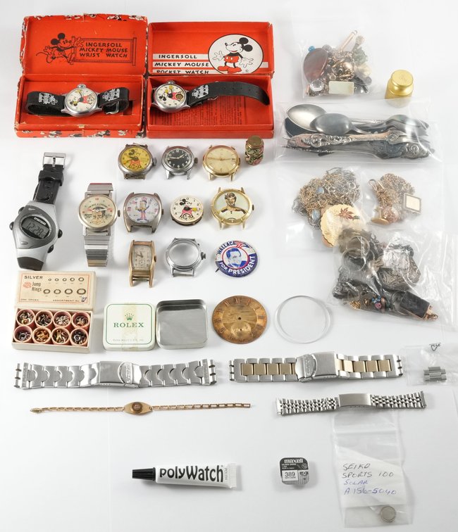 Lot (135) Assorted WW, jewelry, WW & PW parts, accessories, silverware, and more
