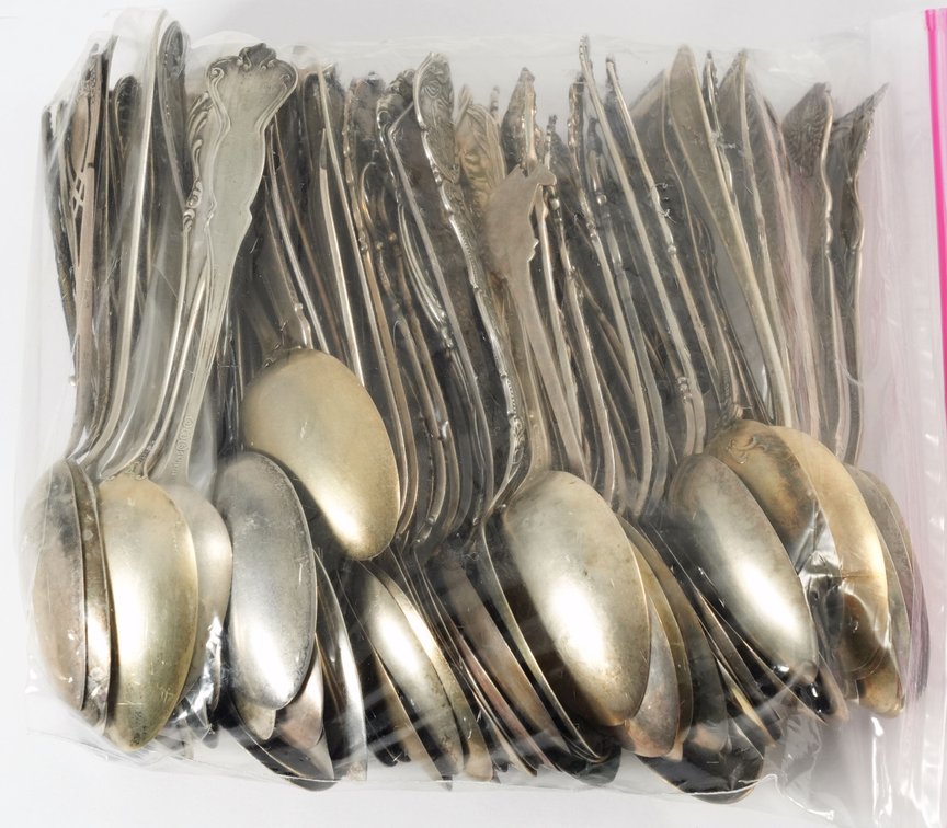 Large lot of assorted souvenir spoons, silver