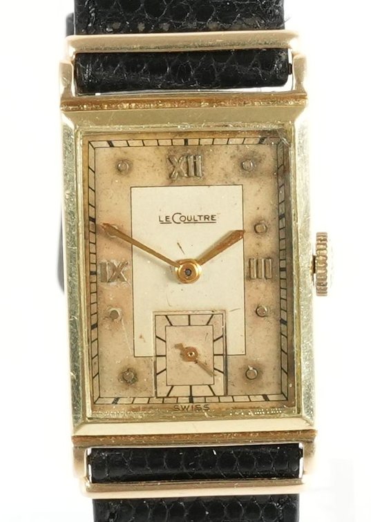 LeCoultre tank, manual wind in 14K