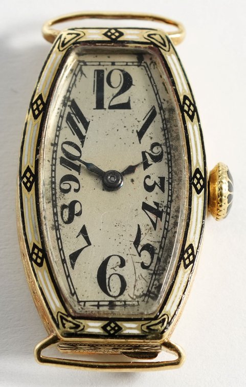 Solvil Watch Co., art deco tank watch, manual wind in 14K