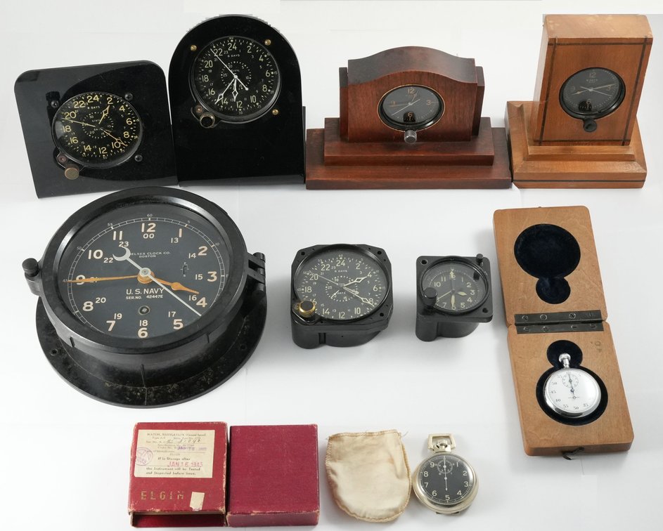 Lot (9) Military timepieces, two run