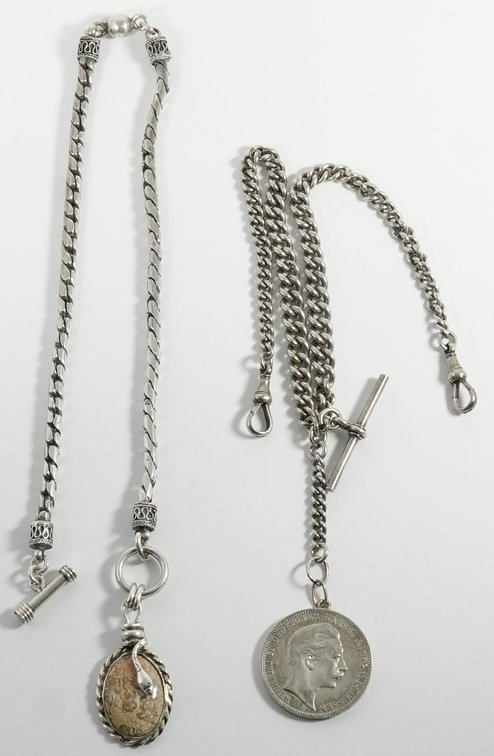 Chain lot (2) Sterling silver chains