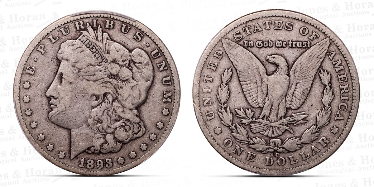 US Morgan Dollar, 1893-CC, PCGS VG10
