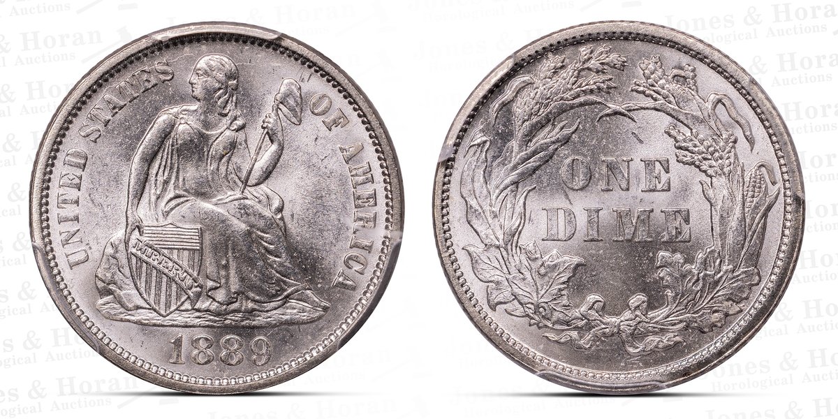US Liberty Seated Dime, 1889, PCGS MS65