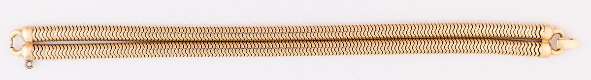Forstner double herringbone chain bracelet in 10K