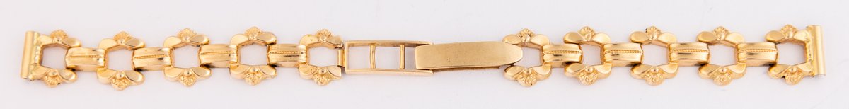 Lady's fancy link watch bracelet in 18K