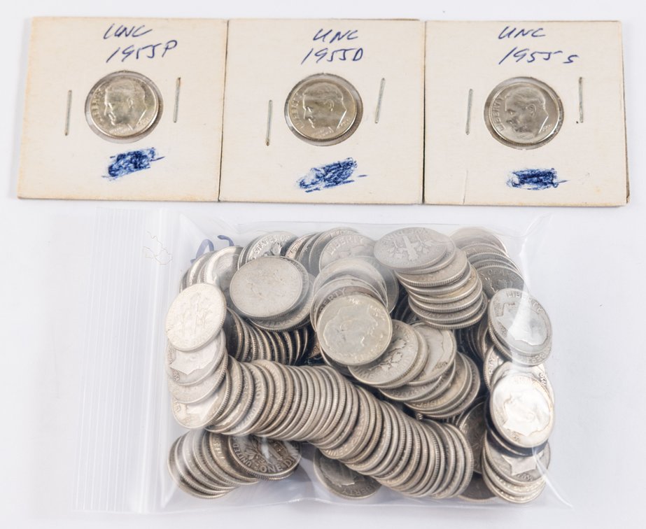 US Coin lot (162) $16.20 face value 90% silver Roosevelt Dimes