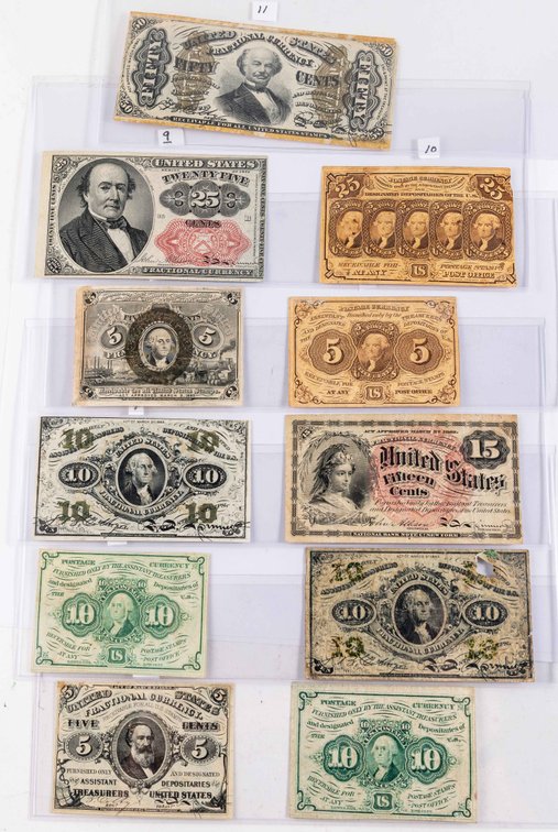 US Fractional Currency lot (11) assorted issues