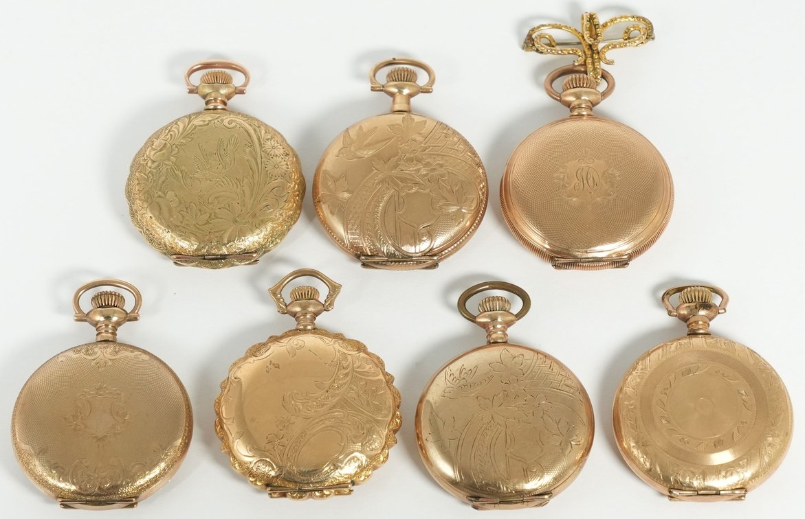 LPW lot (7) Illinois, ladies' pendant watches, Washington Watch Co, six run