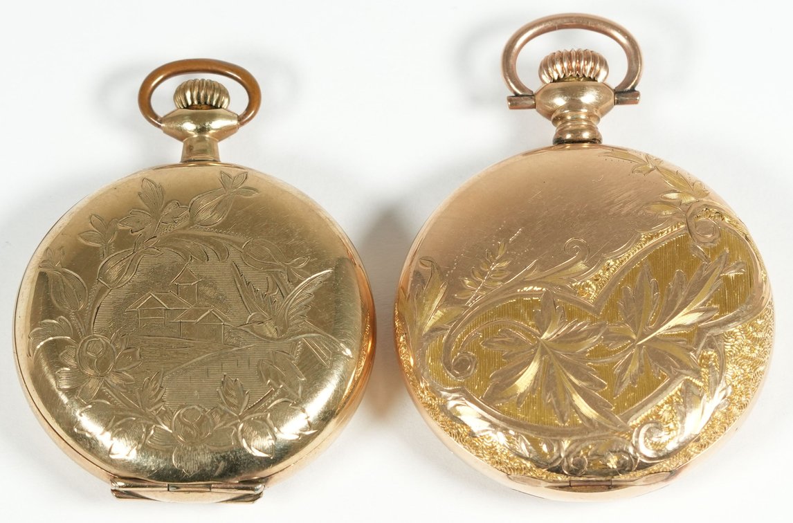 LPW lot (2) Illinois, ladies' pendant watches, gold-filled, both run