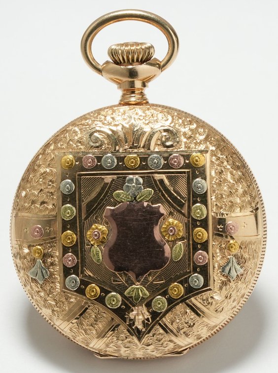 Waltham, pendant watch, 6S, 14K multicolor gold HC w/beautiful detail