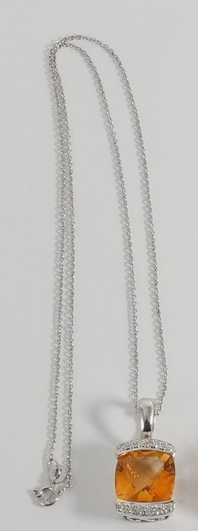 Lovely 14K white and yellow gold citrine jewelry suite