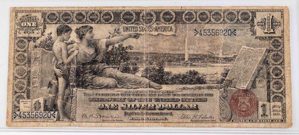 US One Dollar Silver Certificate, educational series of 1896 FR# 225