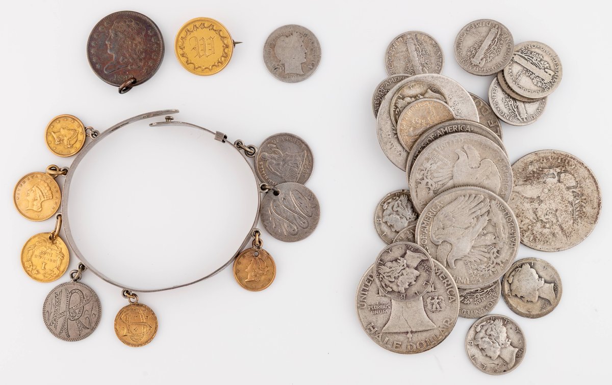 US Coin & Jewelry lot (5) Includes gold coin love tokens