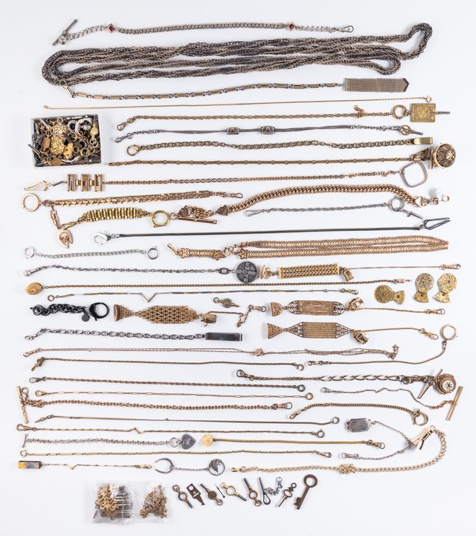 PW chain lot as pictured including chains, fobs, keys and more