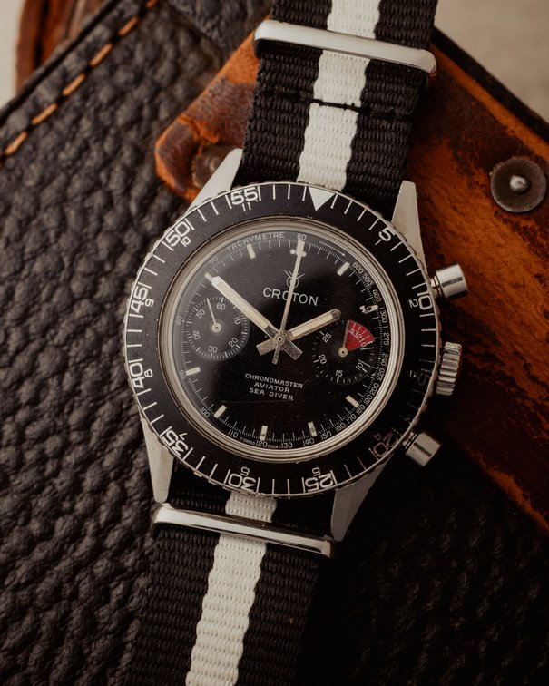 Croton Chronomaster Aviator Sea Diver chronograph, ref CL5/F195, manual wind