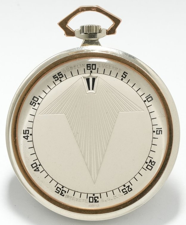 E Gübelin, Chronoscope w/wandering jump hour, 18K