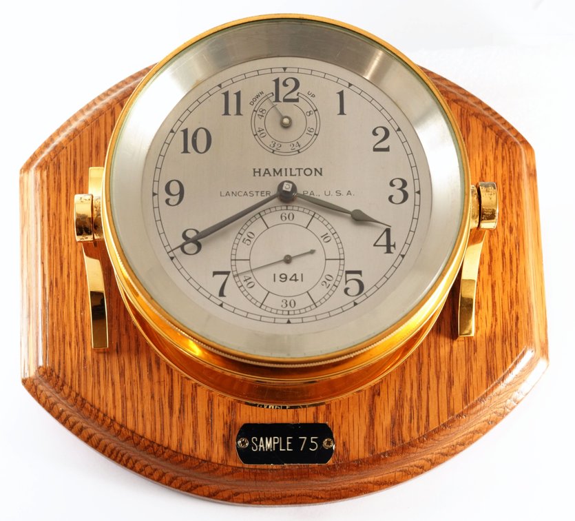 Hamilton, "SAMPLE 75" marine chronometer, likely pre-Model 21 production