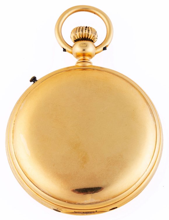 JM French, pivoted detent pocket chronometer w/helical hairspring, 18K HC