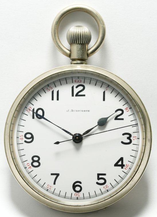 J Auricoste, French Navy center-seconds deck watch, 65mm