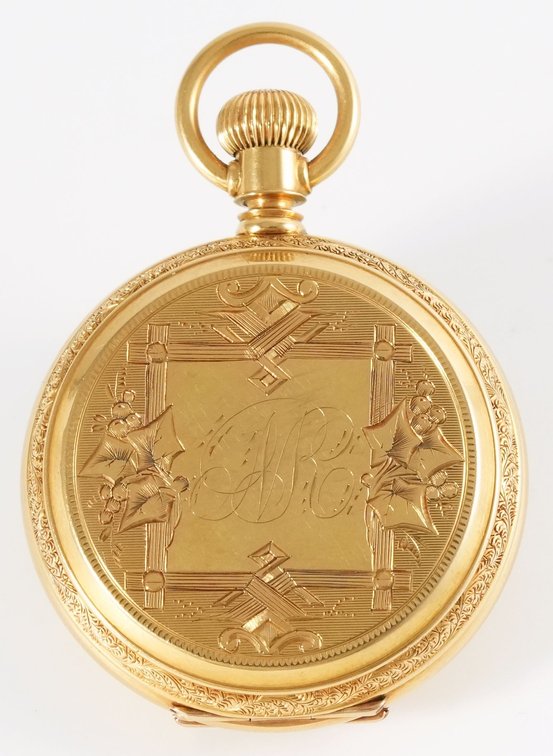 Waltham, 18K HC pendant watch w/beautiful detail, 8S