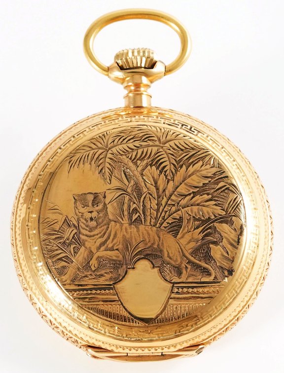 Armand Schwob & Frère, pivoted detent pocket chronometer, 18K HC w/beautiful detail