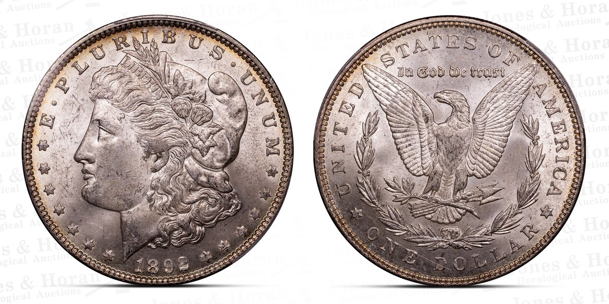 Morgan Silver Dollar, 1892, PCGS MS63 w/CAC