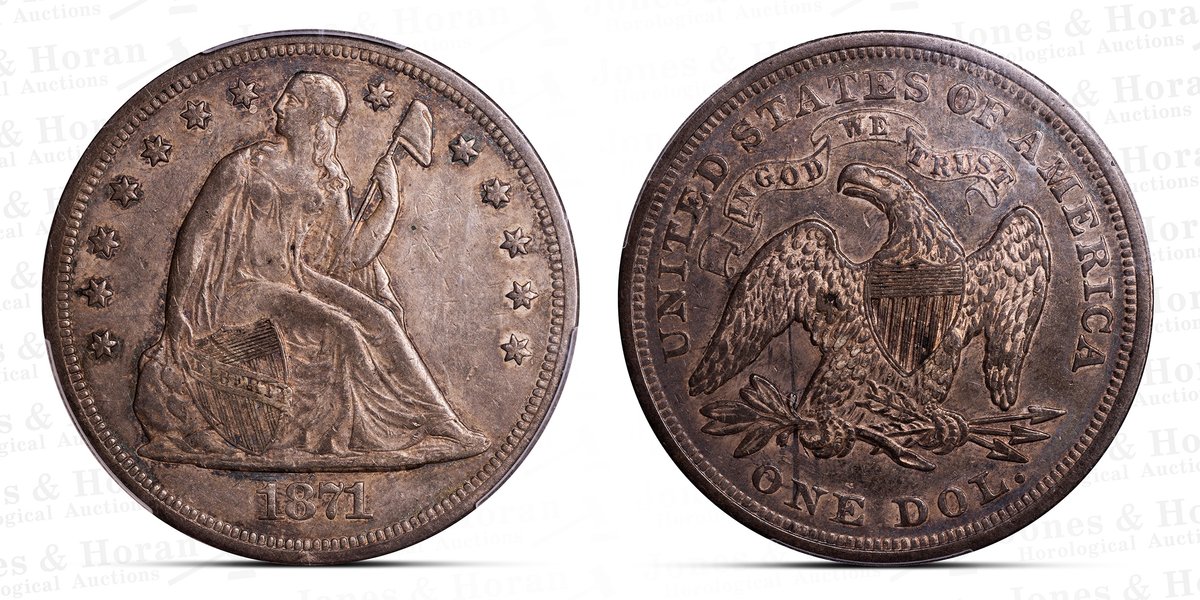 Liberty Seated Silver Dollar, 1871, PCGS XF45