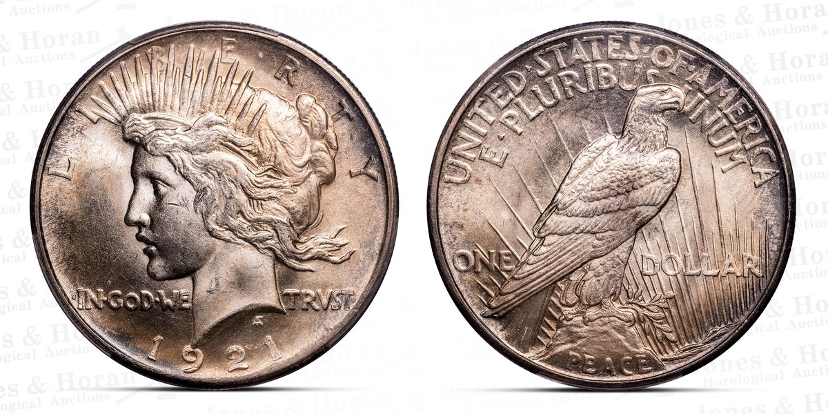 Peace Silver Dollar, 1921, PCGS MS64 w/CAC