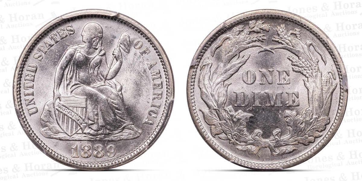 Liberty Seated Dime, 1889, PCGS MS65+ w/CAC