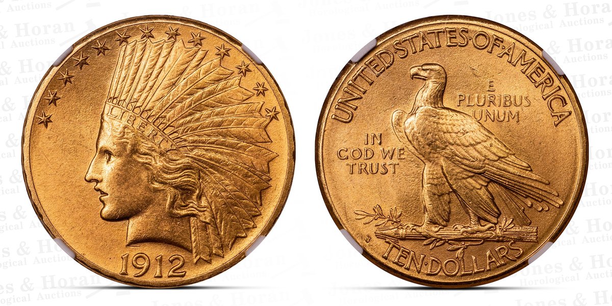 Saint-Gaudens Indian Head $10 Gold, 1912-S, NGC MS64