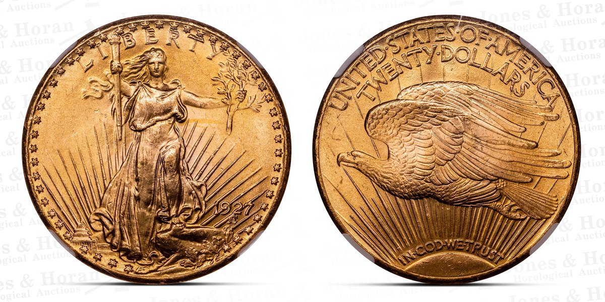 Saint-Gaudens $20 Gold, 1927, NGC MS65 w/CAC