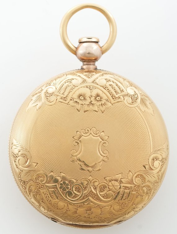 Elgin, massive 17K gold HC w/beautiful detail, 18S