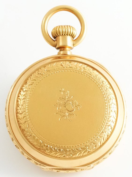Waltham, massive 18K gold HC, 18S, Runic dial