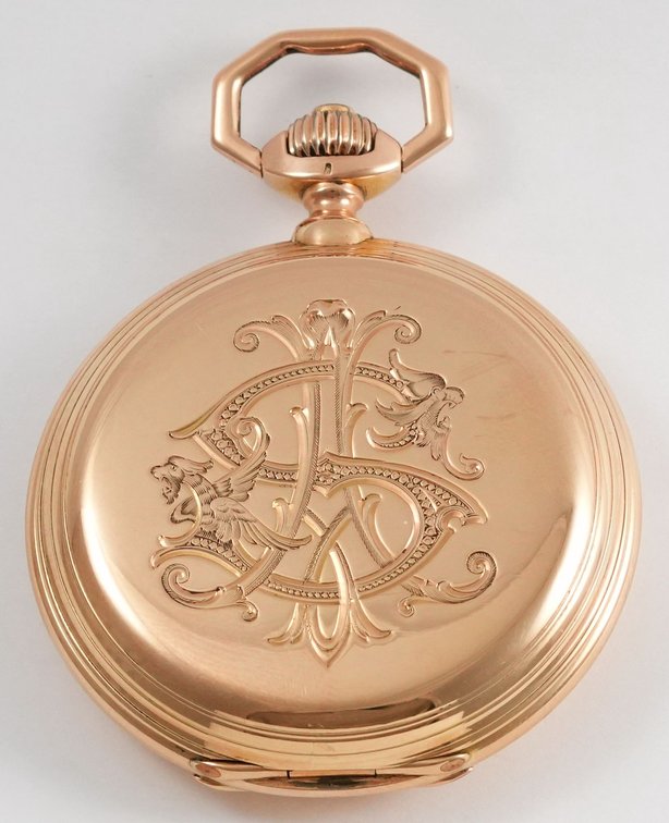 Nathan Ruben Fränkel, heavy 14K rose gold drum style HC, 56mm