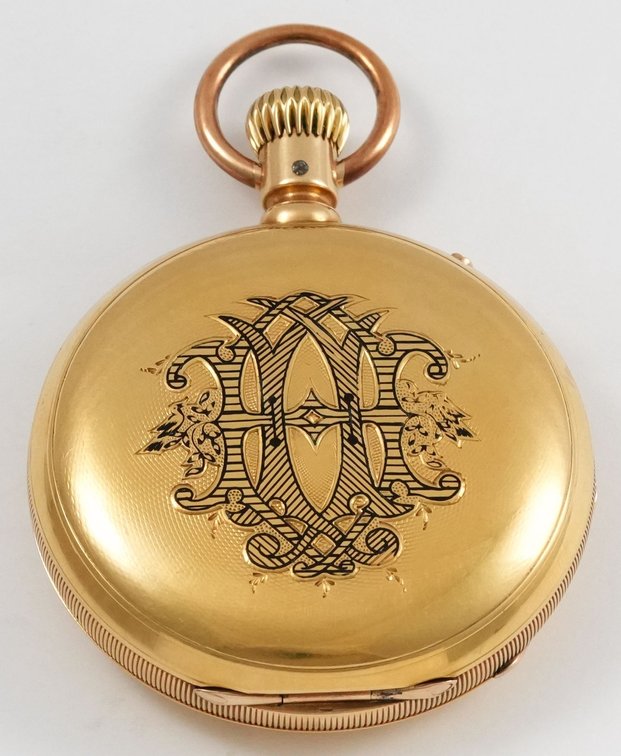 MS Smith & Co, Detroit, 18K HC w/enamel, very rare maker