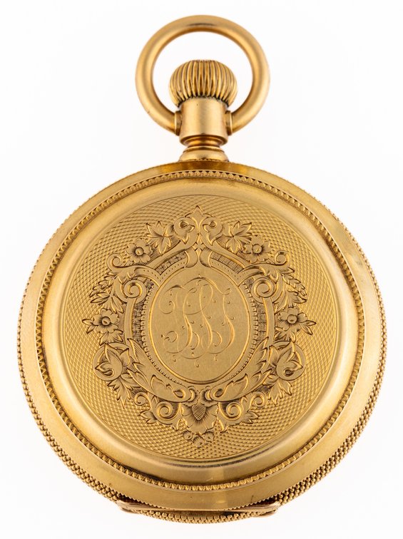 Waltham, very heavy 18K drum style HC, 18S