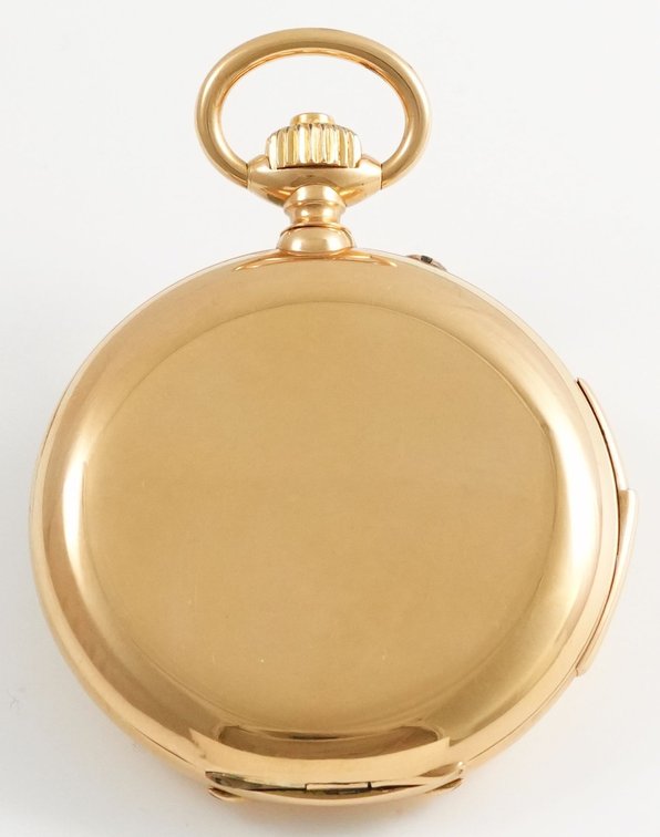 Swiss, three-hammer minute repeater w/carillon strike, heavy 18K HC, 54mm
